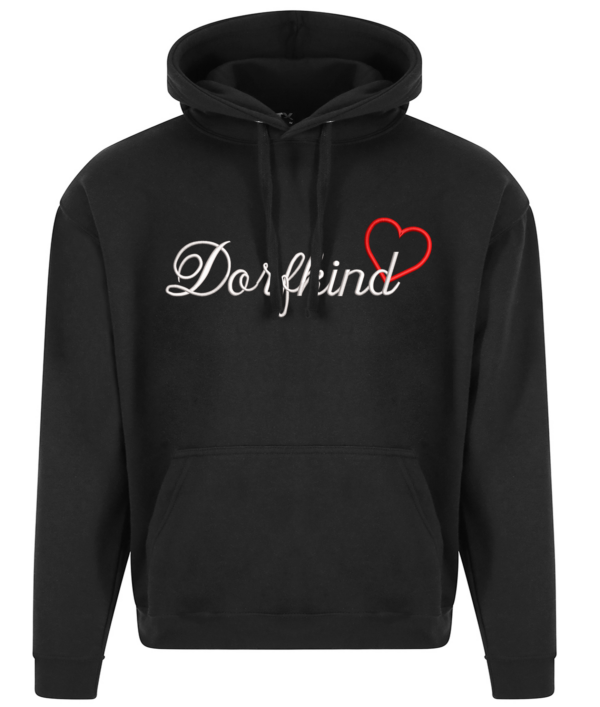 Hoddy mit Kapuze. Bestickt mit "Dorfkind" und "Warbeyen" Skyline auf dem Rücken. Hochwertige Sweatshirt Qualität