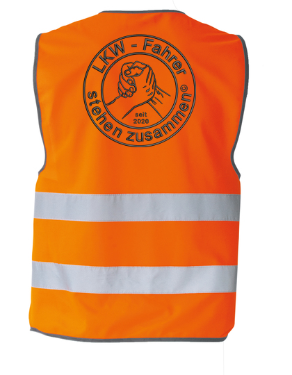 WarnWeste_Hinten LKW Fahrer - Warnweste - bis 6XL - Druck