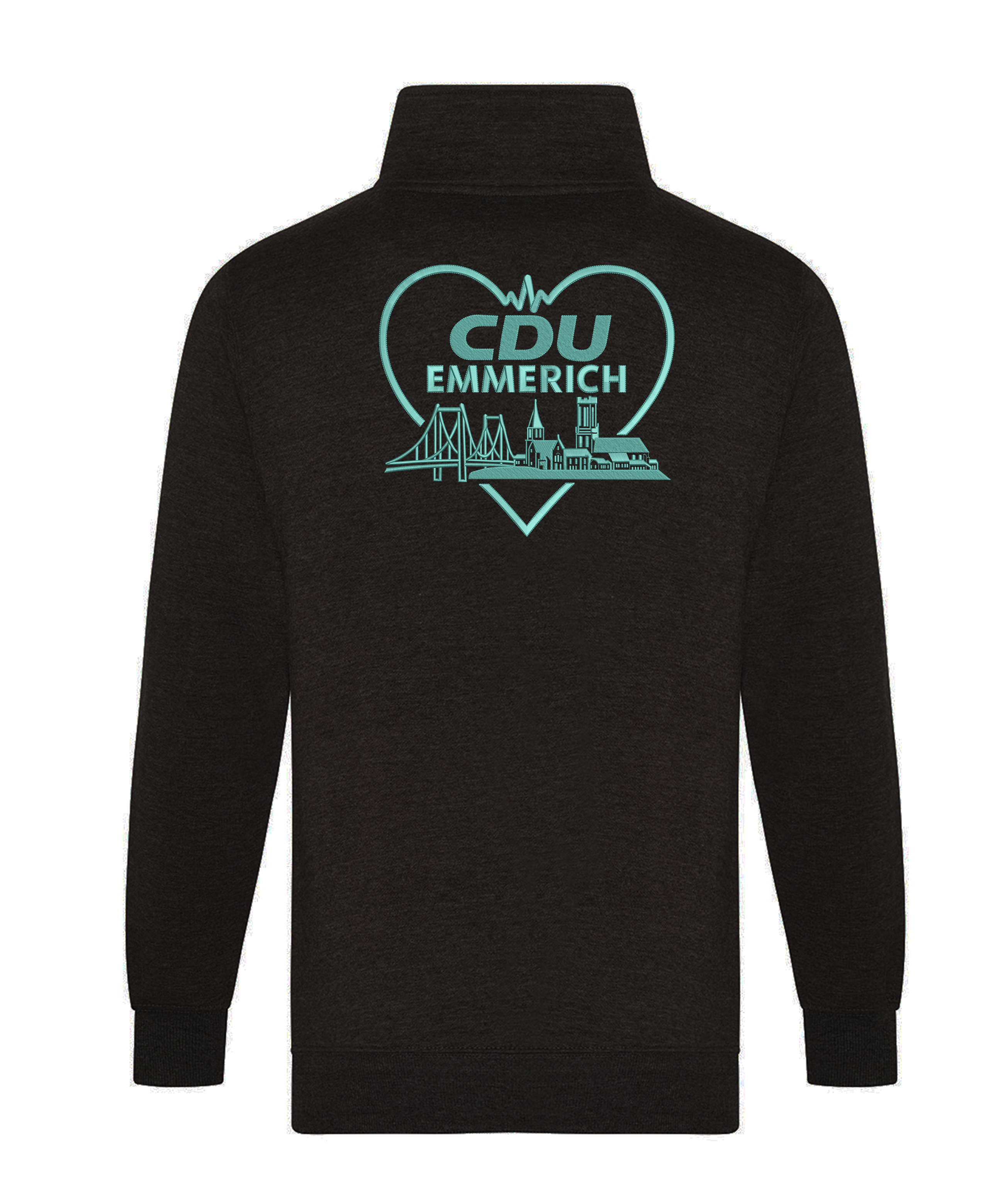 1/4 ZIP-SweatShirt bis 4 XL - mit "CDU Emmerich" Logo