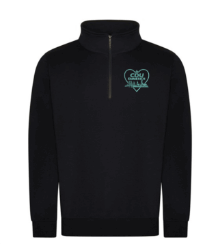 1/4 ZIP-SweatShirt bis 4 XL - mit "CDU Emmerich" Logo
