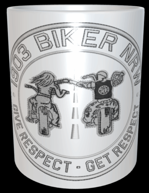 1903 BIKER NRW – Tasse - Druck in Stickoptik
