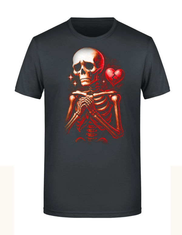 1611_Esqueleto de Coração Partido Motiv 1611 - T-Shirt oder Hoodie mit gerastertem Digitaldruck