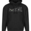 Hoodie Stadt Rees mit Stadtbild als Kontur - Druck