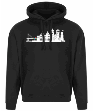 Hoodie Stadt Rees mit Stadtbild, Druck als Vollfarbe