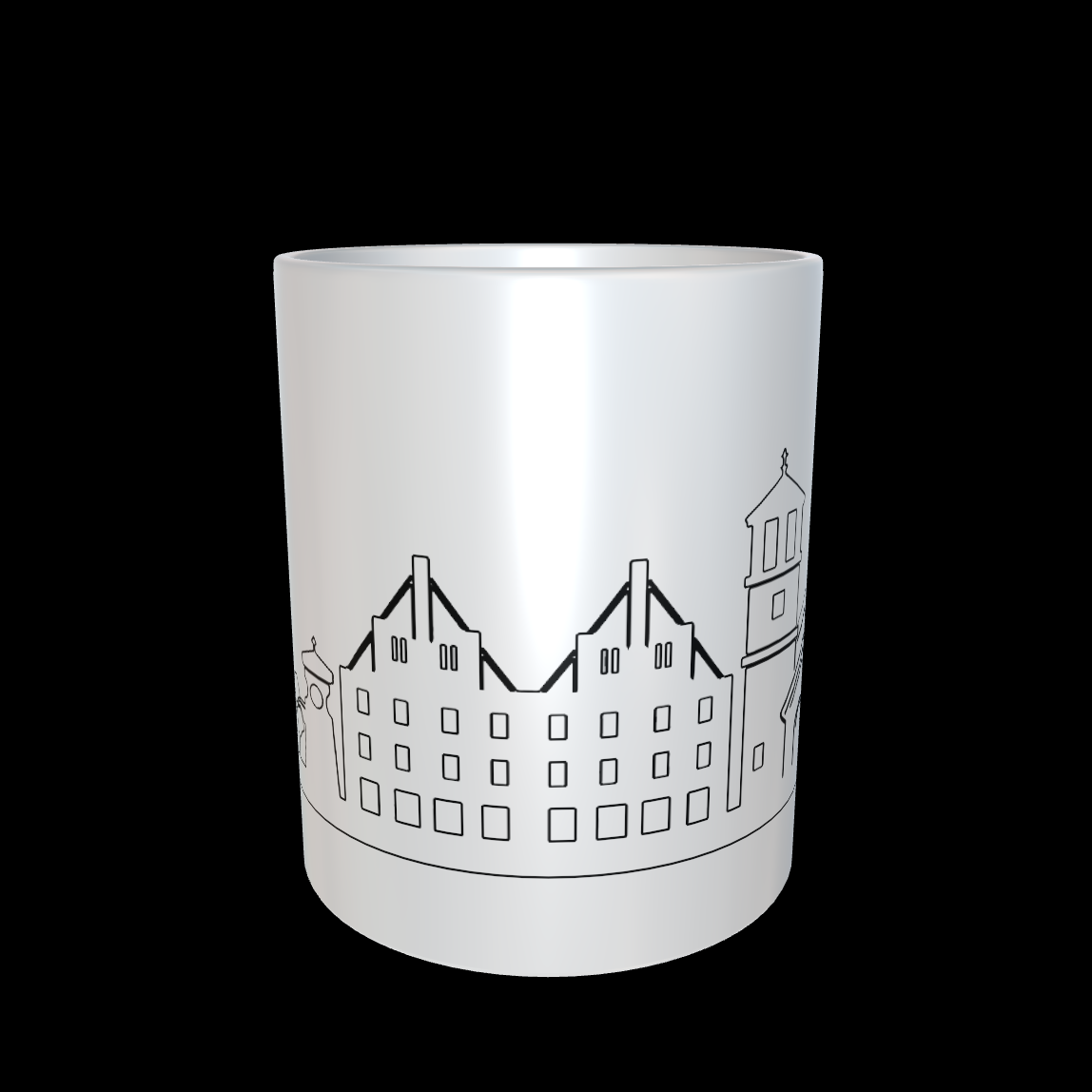 Tasse mit der Silhouette der Stadtansicht - Kontur – Bild 5