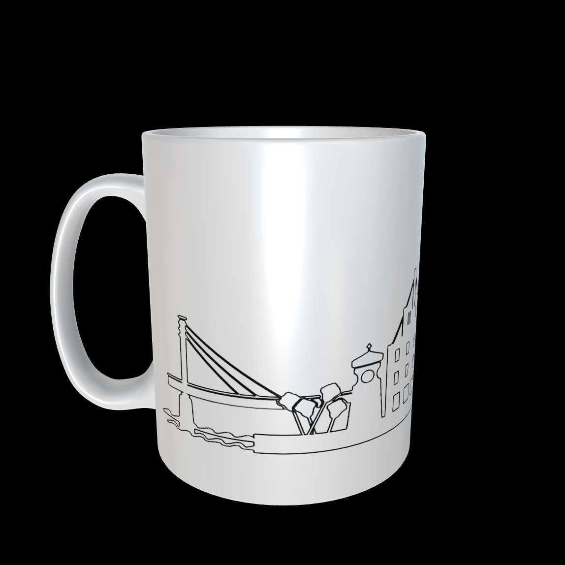 Tasse mit der Silhouette der Stadtansicht - Kontur – Bild 4