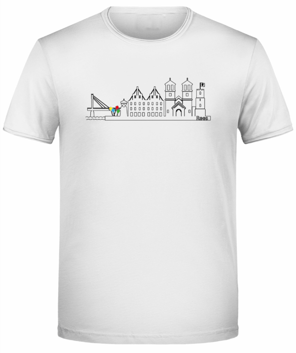 T-Shirt mit Stadtbild als Kontur