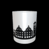 Tasse mit der Silhouette der Stadtansicht - Vollfarbe
