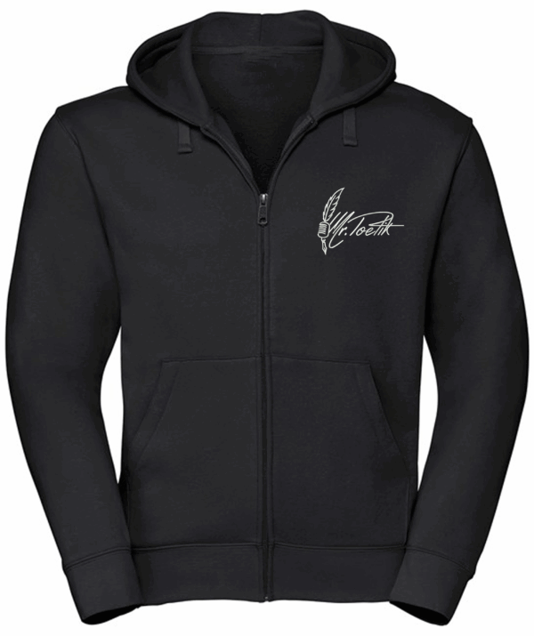 Mr. Poetik - ZIP-Hoodiejacke  bis 7XL mit 2 x Druck in Stickoptik