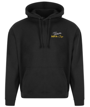 Hoodie XS bis 7XL, 2 x Druck in Stickoptik