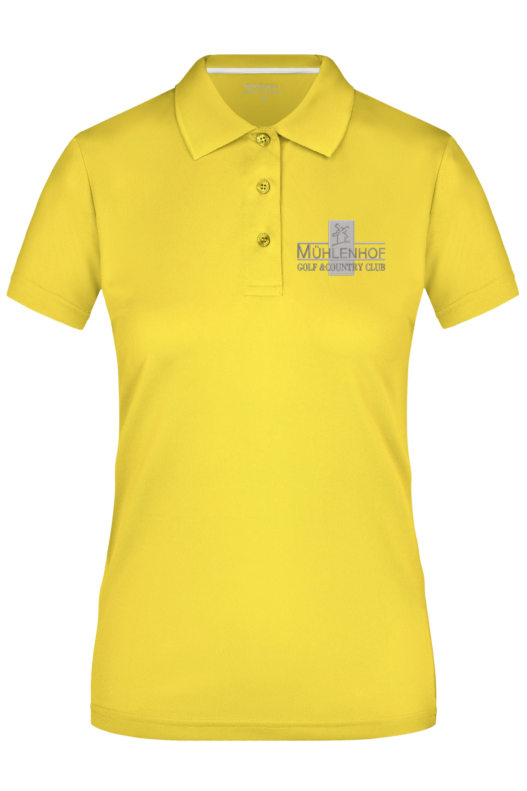 Funktionspolo Damen - S bis 2XL, Druck in Stickoptik – Bild 3