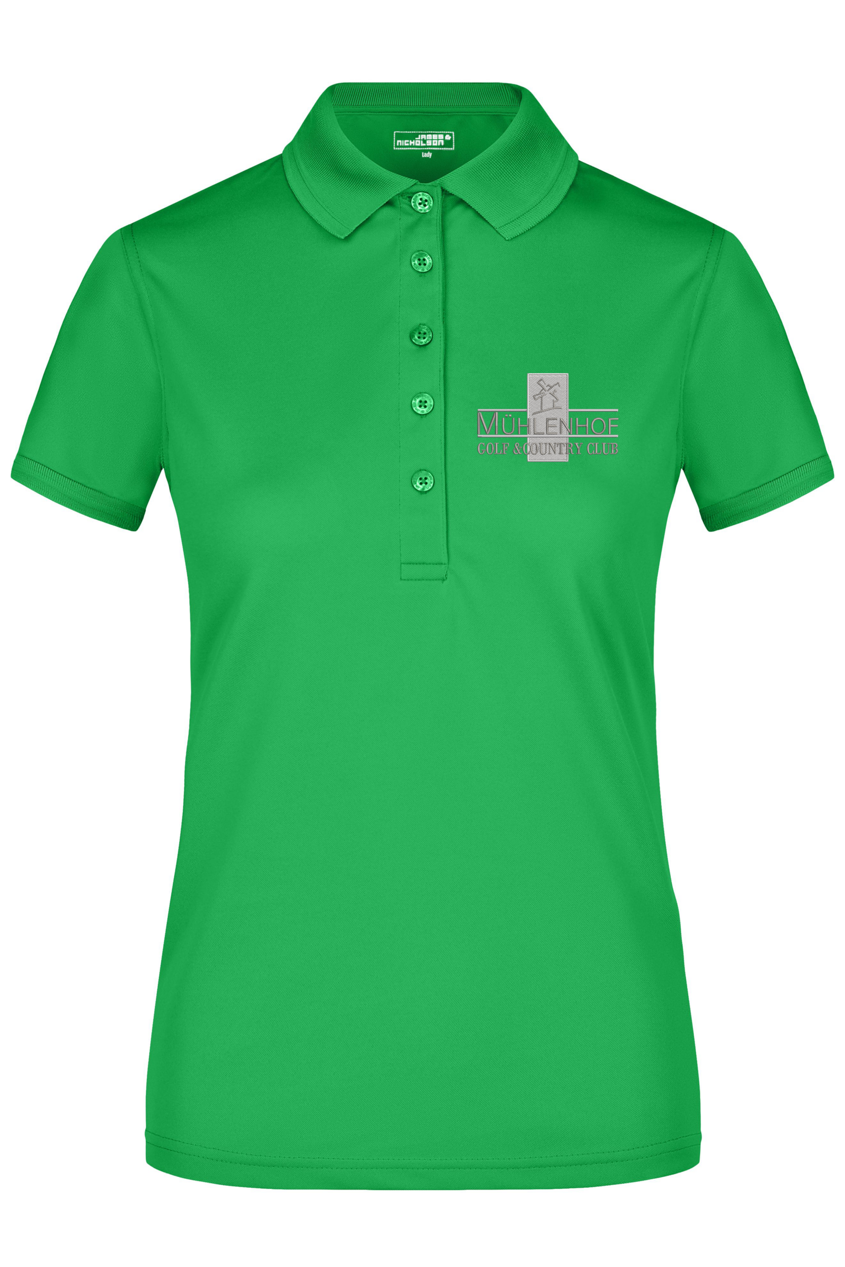 Funktionspolo Damen - S bis 2XL, Druck in Stickoptik – Bild 4