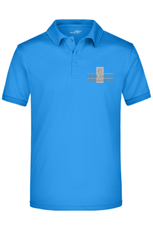 Funktionspolo Herren - S bis 3XL, Druck in Stickoptik